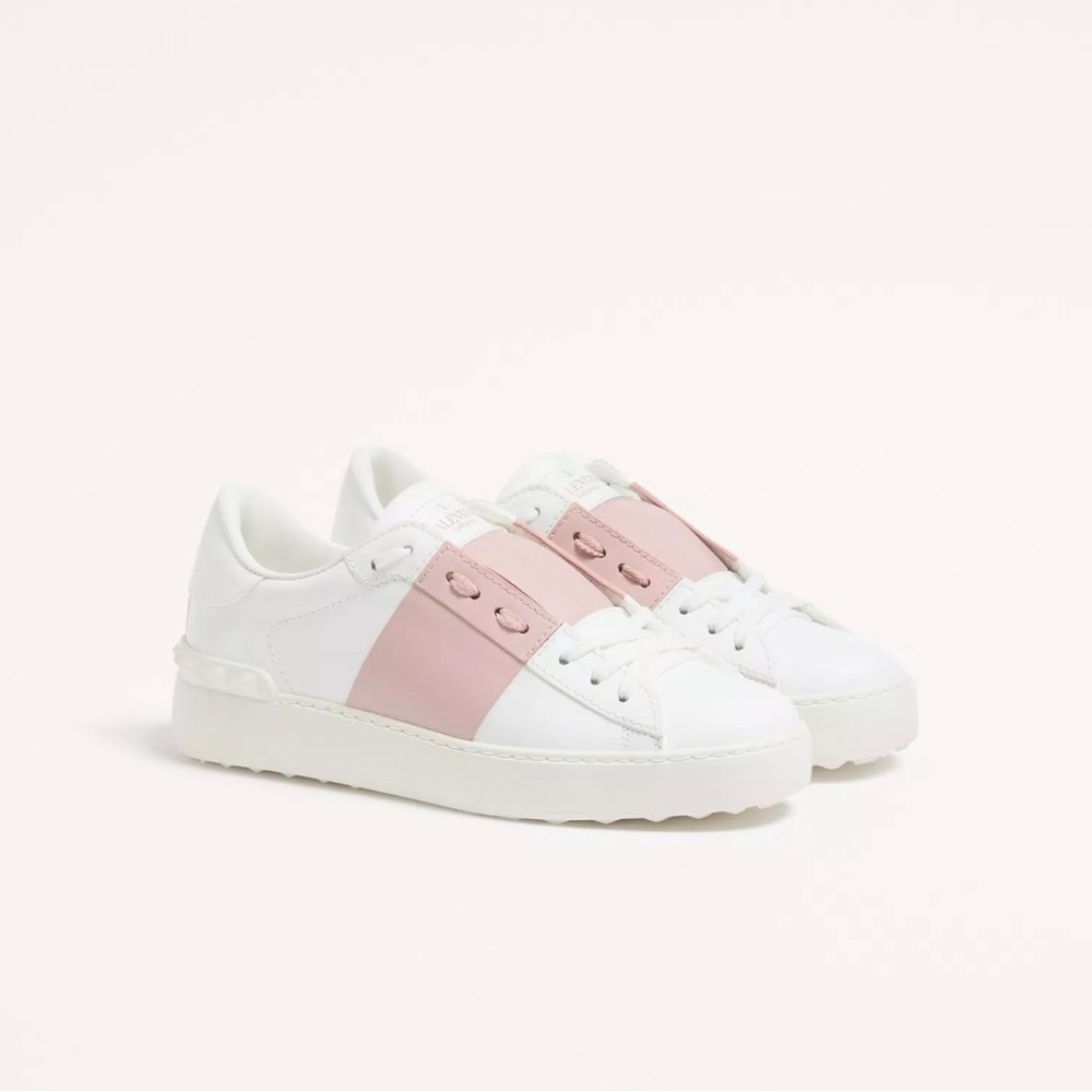 Valentino Women's White and Pink Sneakers